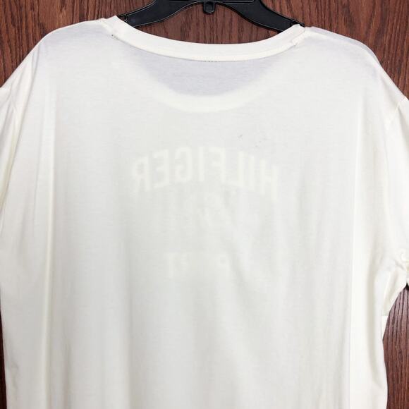 TOMMY HILFIGER SPORT Womens Varsity Graphic T-Shirt XL White Boyfriend Fit NWT - Picture 8 of 12